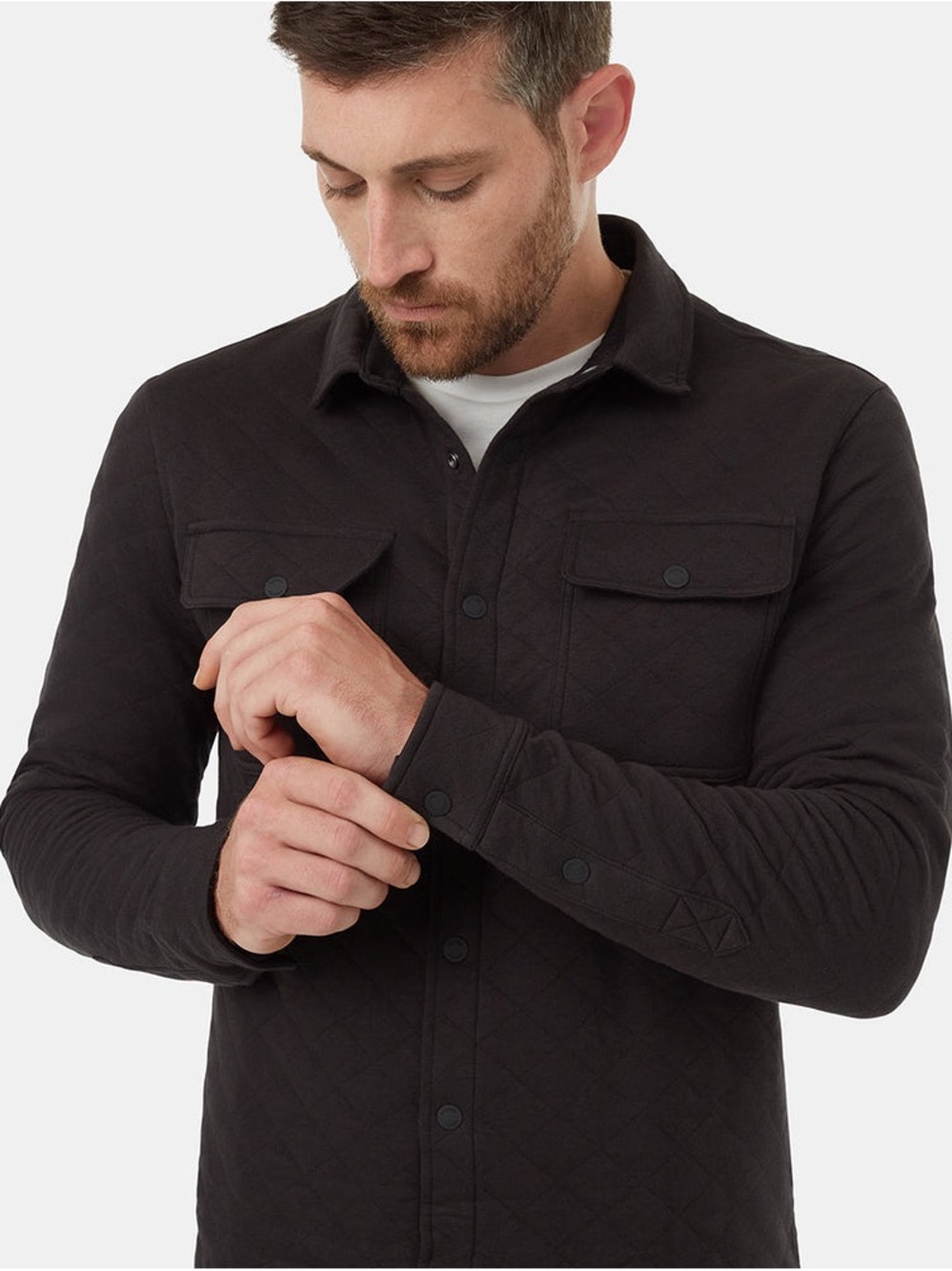 tentree Black Lightweight Shirt Jacket - Organic Cotton + Recycled Polyester